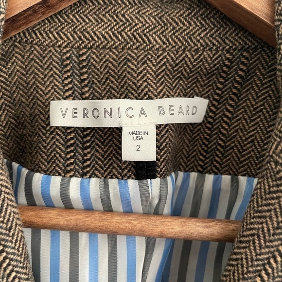 Veronica Beard Classic Fitted Plain Tweed Fitted Blazer - Picture 6 of 8